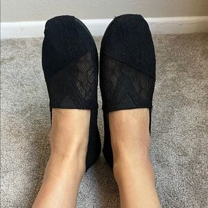 Toms Black Lace Women's Flats